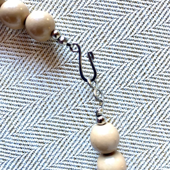 Vintage 1970’s/1980’s Abalone+Silver-tone Wood Beaded Statement Collar Necklace. - Picture 4 of 8